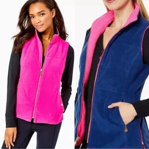 Lilly Pulitzer Brooklee Reversible Vest in Pink & Blue Women’s M
